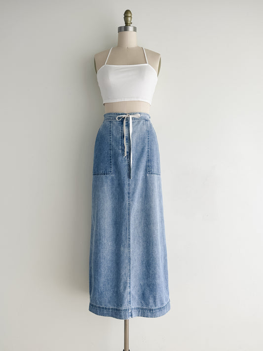 vintage denim maxi skirt (M/L)