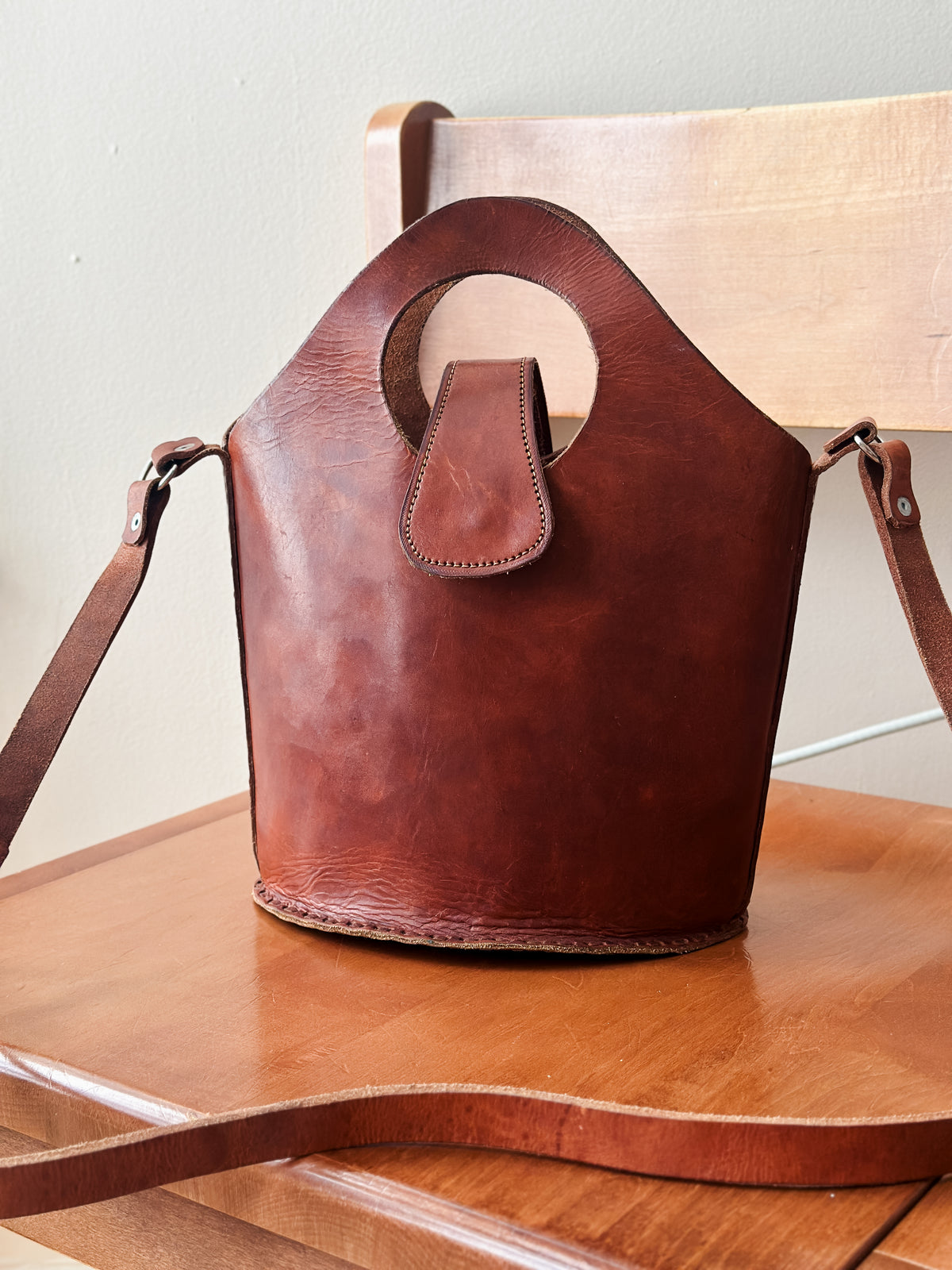 vintage sculptural leather bag