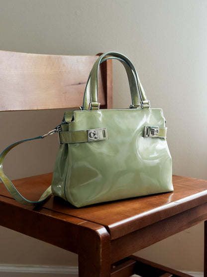 vintage Ferregamo pistachio Gancini tote
