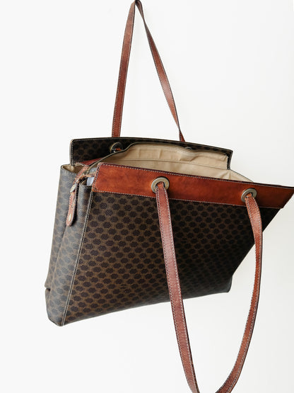 vintage late 1980s Celine Macadam Tote Large