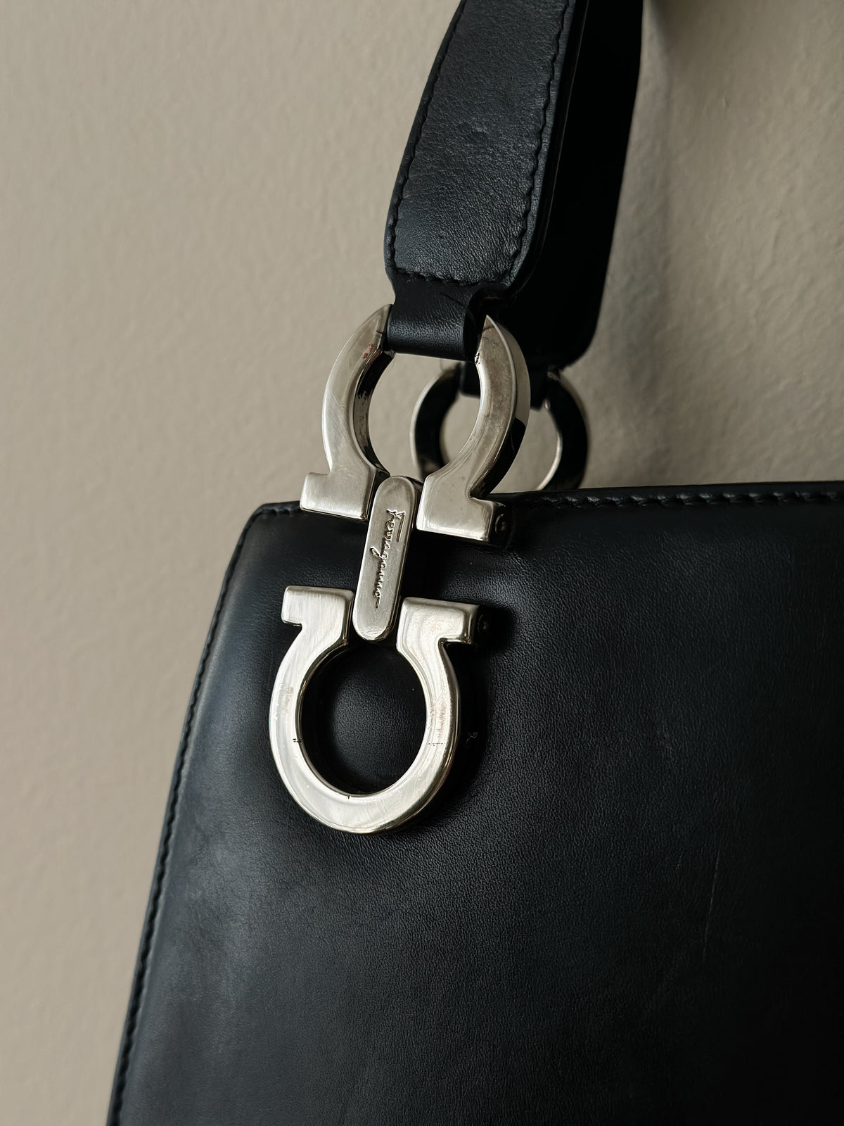 Vintage Salvatore Ferragamo Gancini Shoulder Bag