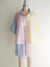 Load image into Gallery viewer, vintage color block cotton short set (M)
