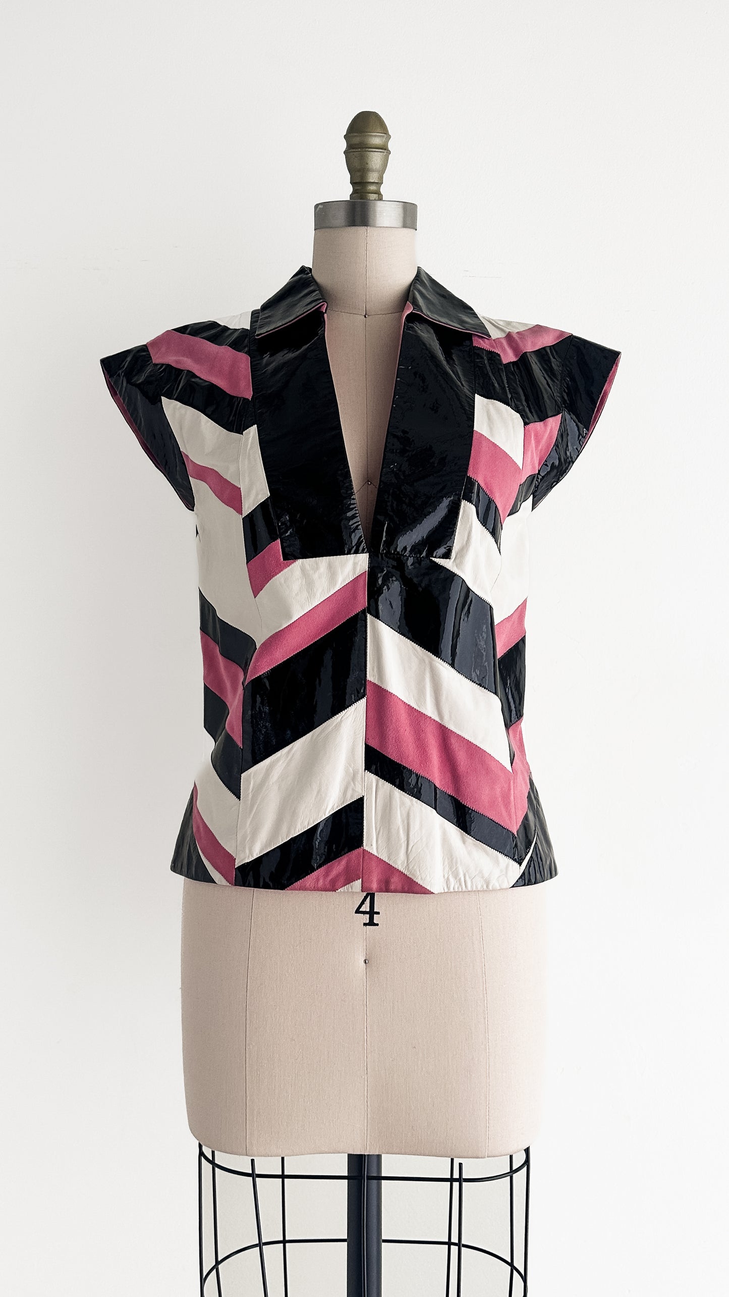 Vintage Gucci 2006 patchwork leather top (sz 42)