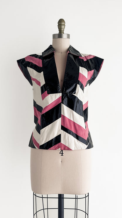 Vintage Gucci 2006 patchwork leather top (sz 42)