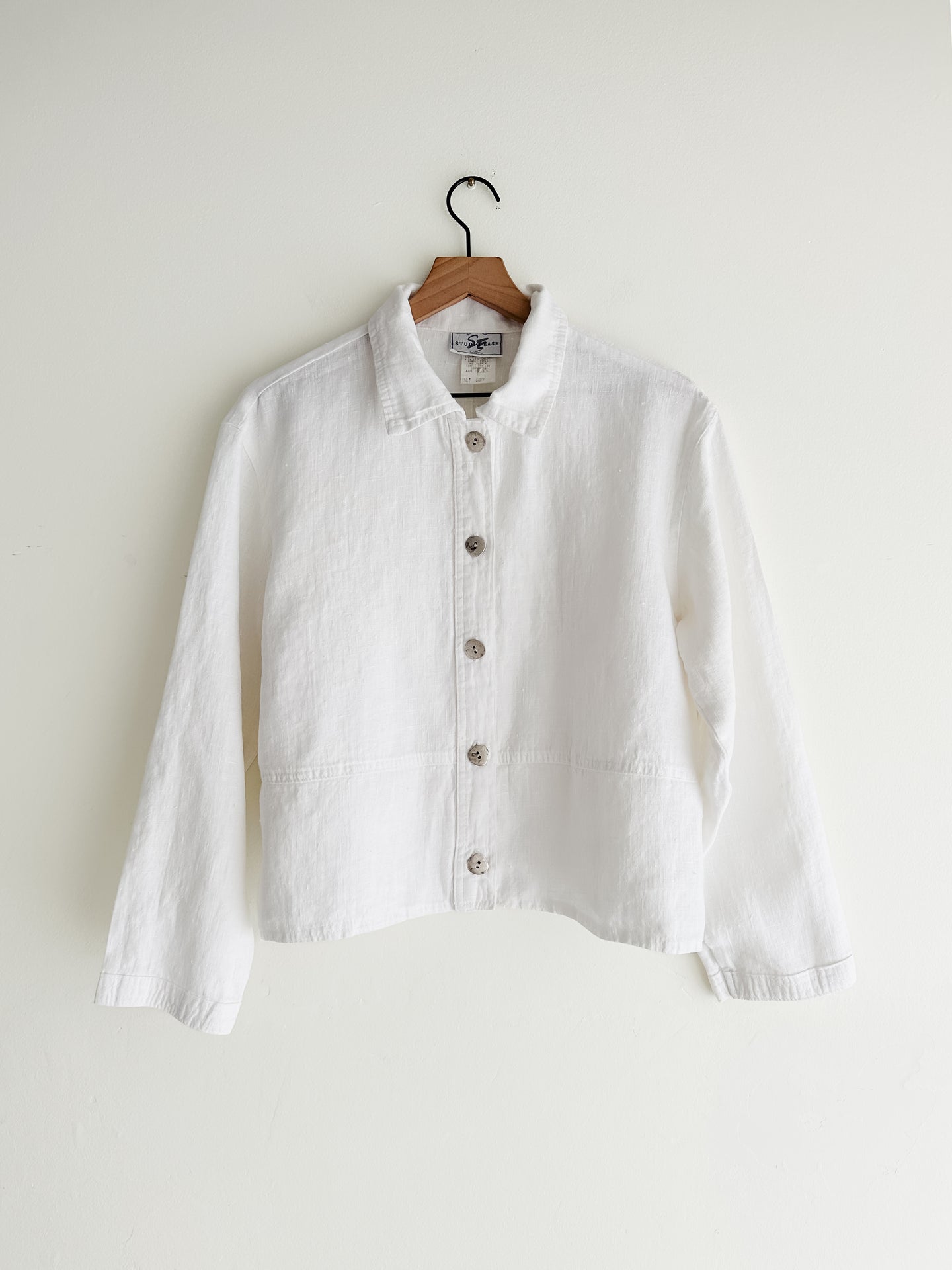 vintage white linen jacket (M)