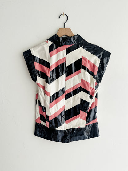 Vintage Gucci 2006 patchwork leather top (sz 42)