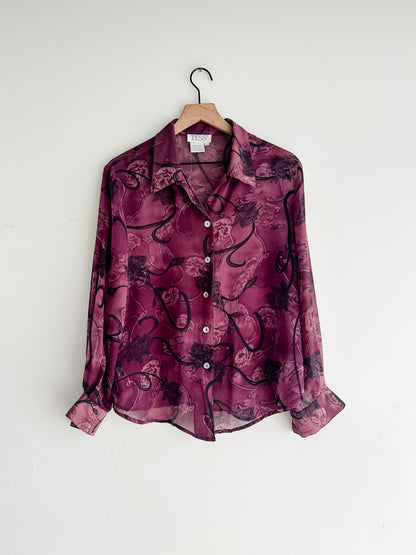 vintage sheer silk blouse (M)