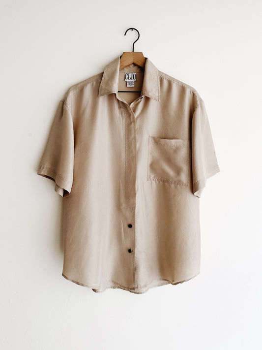 vintage ecru silk shirt (L)