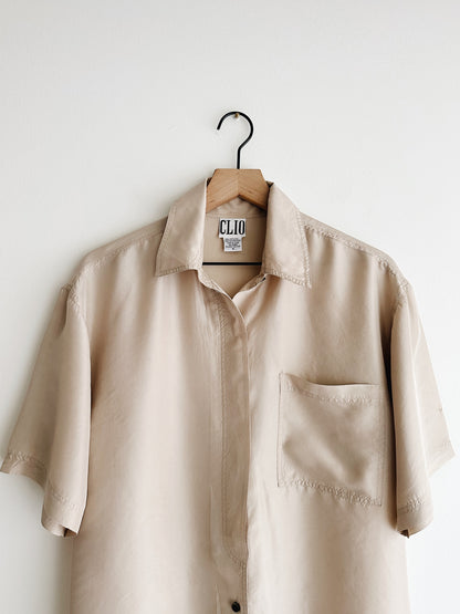 vintage ecru silk shirt (L)